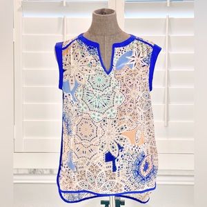 🖤 Daniel Rainn Shear Patterned Cap Sleeve Blouse S